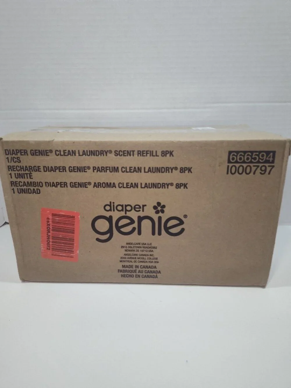 Diaper Genie Clean Laundry Scent Refills 8 Pack New Open Box Complete